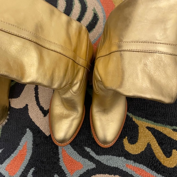 Celine Gold Over-the-Knee Shearling Boots 9 EU 39.5 NEW - Picture 9 of 12